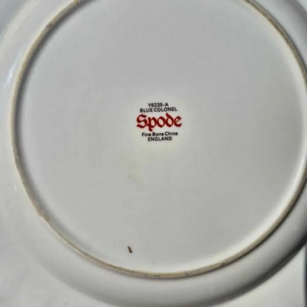 Antique Spode Blue Colonel (Gold Rim) 8